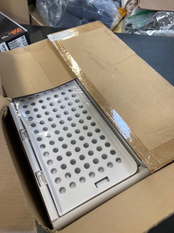 Photo 1 of caktraie 4 Pack Stackable Closet Storage Basket - Stackable Storage Bins, Multifunctional & Foldable Closet Organizer Divided, Wardrobe Cupboard Space-Saving Clothes Storage Hat Organizer, White