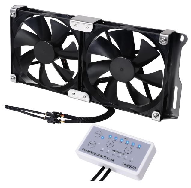 Photo 1 of 5.5"(140mm) 12V RV Ventilation Cooling Fan for Fridge Vent and Grille, RV Fridge Ventilation Cooling Fan, IP65 Waterproof, Include Speed Controller
