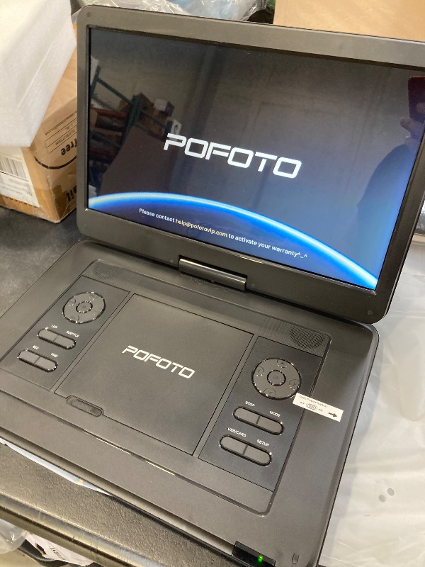 Photo 1 of 17.5” Portable DVD Player with 15.6” Large HD Screen, 6 Hours Rechargeable Battery, Dual Speakers, Region Free, Remote Control, Support Multi-Format Sync TV, USB/SD, Black