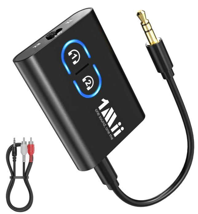 Photo 1 of 1Mii Bluetooth 5.3 Transmitter Receiver for TV to Wireless Headphones, Dual Link aptX Adaptive/Low Latency/HD Audio, Aux Bluetooth Audio Receiver Adapter for Home Stereo, Airplane, Boat, Gym
