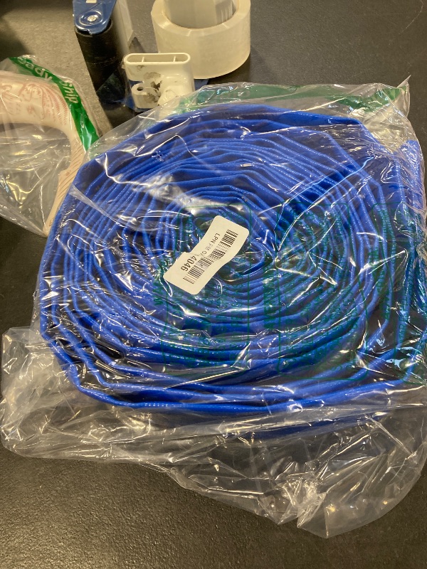 Photo 1 of 2 IN x 30FT Pool Backwash Hose Heavy Duty Drain Discharge Double PVC Layflat Hose with 2 Clamps, Weatherproof Burst Resistant for Water Transfer, Sump Pump, Pool Filter, Pool Drain (9.2M,Blue)