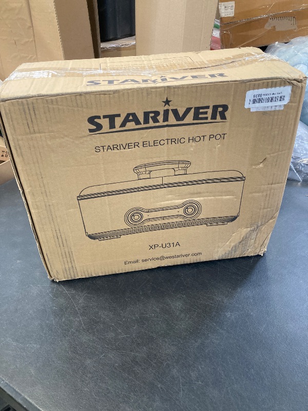 Photo 1 of Stariver 7L Electric Hot Pot with Divider, 2-Temp Control (Separate Settings per Side) Shabu Shabu Pot, Non-Stick Hotpot Pot Electric, Perfect for Family Dinners & Parties