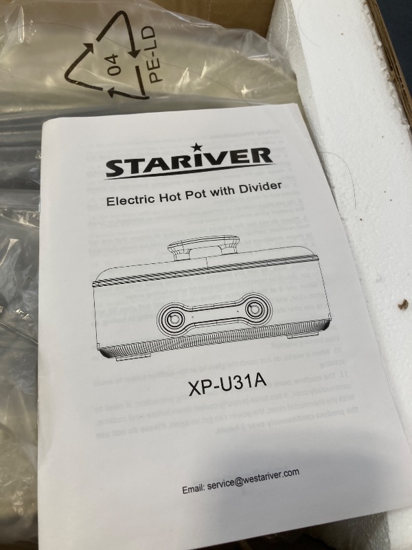 Photo 1 of Stariver 7L Electric Hot Pot with Divider, 2-Temp Control (Separate Settings per Side) Shabu Shabu Pot, Non-Stick Hotpot Pot Electric, Perfect for Family Dinners & Parties