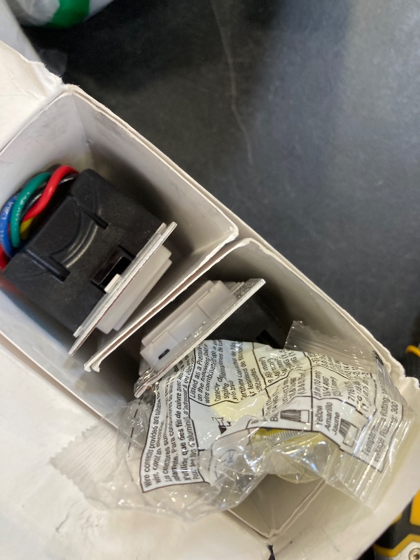 Photo 1 of Lutron Claro Smart Switch 3-Way Kit for Caseta Smart Lighting, Includes Wall Plate, Pico Paddle Remote, and Bracket, Neutral Required, DVRF-PKG1S-WH