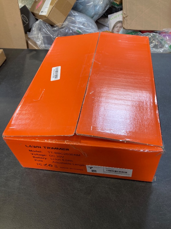 Photo 1 of 20V 12" Cordless String Trimmer With 2 X 2.0Ah Battery and Charger, Electric Grass Trimmer Battery Powered Eater String, Edger Lawn Tool Grass Cutter With 8pcs Line, Lawn Mover For Garden Yard, Orange