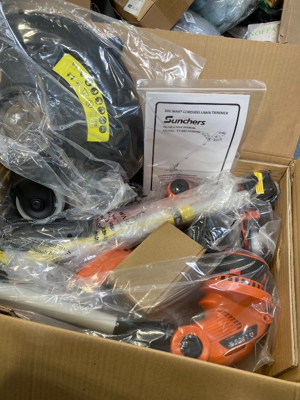 Photo 1 of 20V 12" Cordless String Trimmer With 2 X 2.0Ah Battery and Charger, Electric Grass Trimmer Battery Powered Eater String, Edger Lawn Tool Grass Cutter With 8pcs Line, Lawn Mover For Garden Yard, Orange