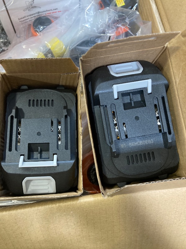 Photo 1 of 20V 12" Cordless String Trimmer With 2 X 2.0Ah Battery and Charger, Electric Grass Trimmer Battery Powered Eater String, Edger Lawn Tool Grass Cutter With 8pcs Line, Lawn Mover For Garden Yard, Orange