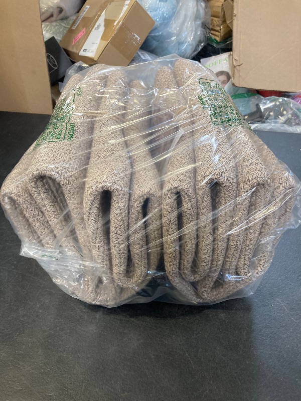 Photo 1 of OIAHOMY 75L Large Woven Cotton Rope Storage Basket with Handle for Organizing Blanket and Toys for Living Room, Nursery, Brown Variegated 22”x17”x12”