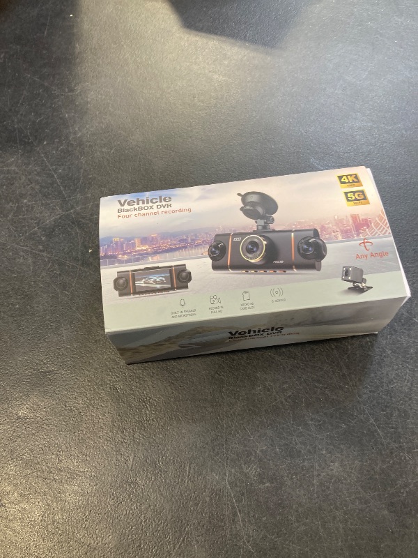 Photo 1 of 360° 4-Channel Dash Cam 4K+1080P*3 FHD, Front Rear Inside Left Right Car Camera, 5GHz WiFi App Control, 8 IR Lamps Night Vision, 24H Parking Mode, G-Sensor, Loop Recording, 64GB SD Card Included