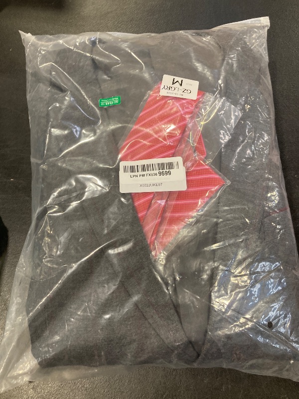 Photo 1 of  Men's 3 Piece Suit Set with Tie, 2 Button Slim Fit  Blazer Jacket Vest Pants, Business Wedding Party Suits for Men,  Grey - Red Plaid