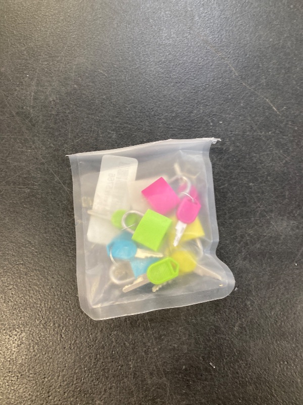 Photo 1 of 4 Pcs Suitcase Locks with Copper Keys Protect Your Belongings with Febwind's Set of 4 Mini Padlocks Multicolor Durable Locks for Suitcases Backpacks Boxes Cabinet and Laptop Bags