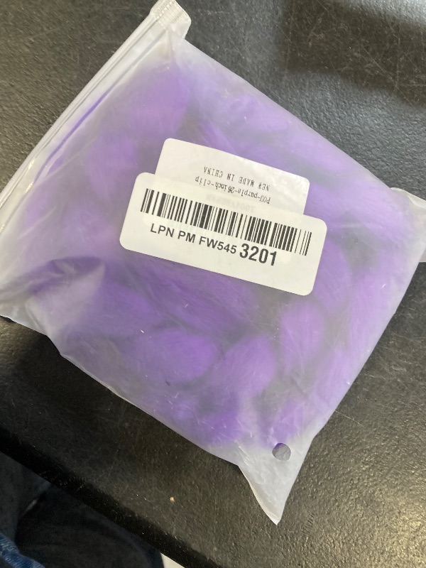 Photo 1 of 26 inch Long Purple Braid Ponytail Pre Stretched Purple Hair Extensions for Braids Easy Clip in Ponytail for Cosplay Halloween Costume
