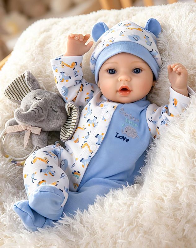 View 1 of OtardDolls 18 Inch Silicone Baby Doll Realistic Newborn Doll, Soft Full Body Silicone Reborn Baby Girl Dolls Handmade Real Looking Doll Pack Set