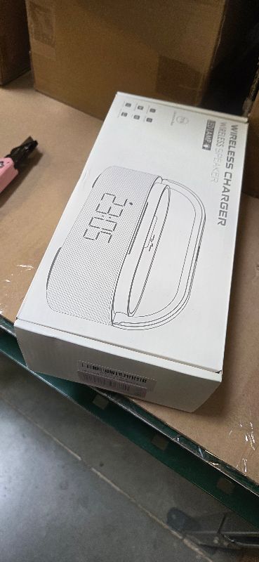 Photo 1 of COLSUR Bluetooth Speaker Alarm Clock with Wireless Charger, FM Radio, Adjustable LED Night Light, 6 in 1 Bedroom Portable Speaker 2500mAh, Phone Stand for Bedside, Home, Office, Gift (Wood)