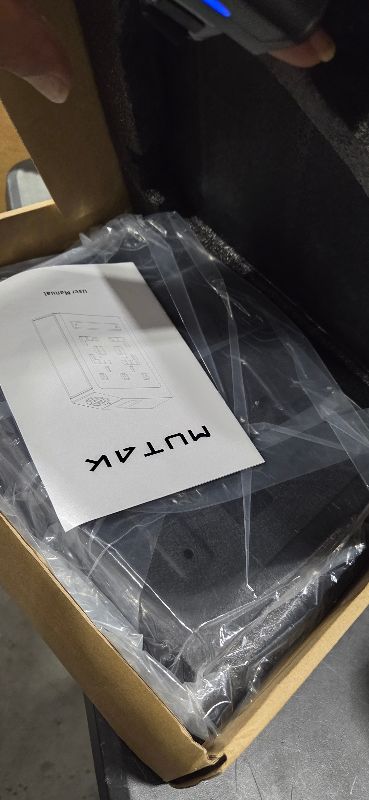 Photo 1 of Mutak Biometric Gun Safe for Handgun with LCD Screen for Nightstand, Desk, Bed Side,Truck - Auto Sliding Door Hand Gun Safe for Pistol with APP/Fingerprint/PIN Code/KEY