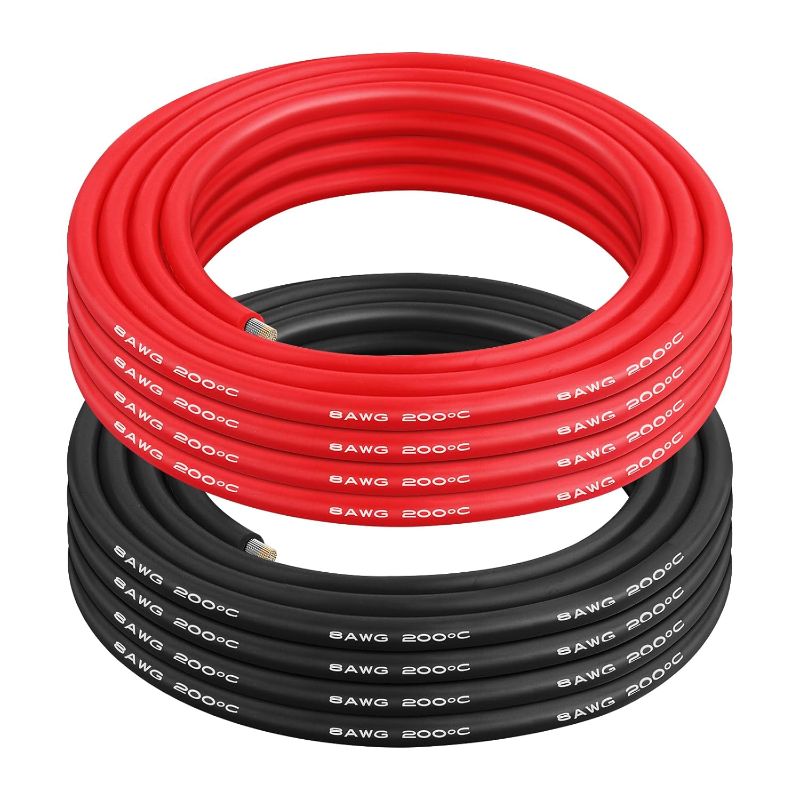 View 1 of 4 Gauge Marine Wire 4 AWG Marine Grade Wire Include 4 Gauge 20FT Red & 20FT Black,4 AWG Tinned Copper Oxygen-Free Cable for Automotive Boat Camper Trailer Speaker Battery Lighting Solar Panel Outdoor