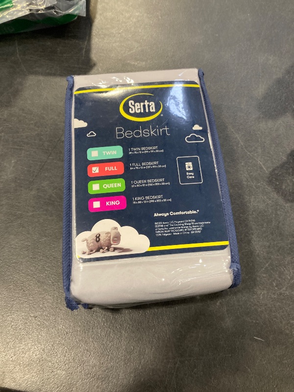 Photo 1 of SERTA Modern Solid Bed Skirt, Hotel Quality Dust Ruffle with 13 Inch Drop, Machine Washable, Full, Light Grey