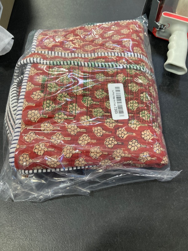 Photo 1 of ATOSII Women Handblock Print Quilted 100% Cotton Floral Large Stylish Shoulder Tote Bag with Inner Pocket & Zipper for Work, Beach, Travel, Shopping, Laptop, Summer Bag - 16 X 18 X 6 Inches, Terra