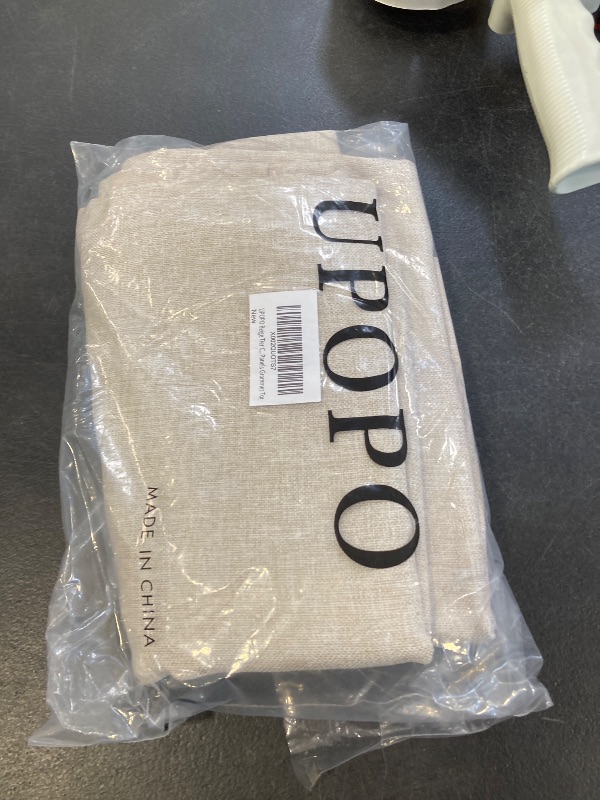 Photo 1 of UPOPO Beige Tier Curtains Over Sink Linen Textured Small Kitchen Window 30 inches Long Short Privacy Cafe Curtains Mini Bathroom Cabinet Caravan Basement Half Window Curtain 2 Panels Grommet Top