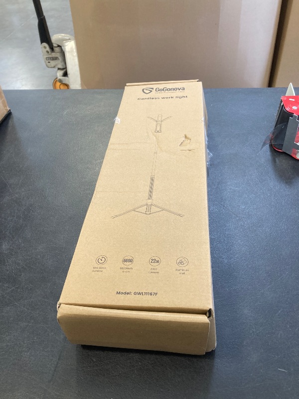 Photo 1 of gogonova 2026 Rechargeable Work Light with Stand, 4 in 1 Cordless Camping Light, 700/1200/2200 Lumens, 4000/6500K Dimmable LED Work Lamp with Detachable Tripod?Grey?