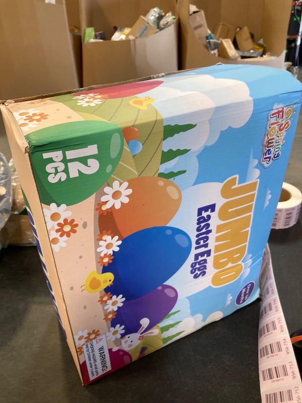 Photo 1 of 12 PCS Jumbo Easter Eggs, 10" Large Plastic Easter Eggs for Easter Egg Hunt, Empty Easter Eggs for Filling Treats, Fillable Surprise Eggs Bulk, Basket Stuffers Fillers, Easter Theme Party Favor