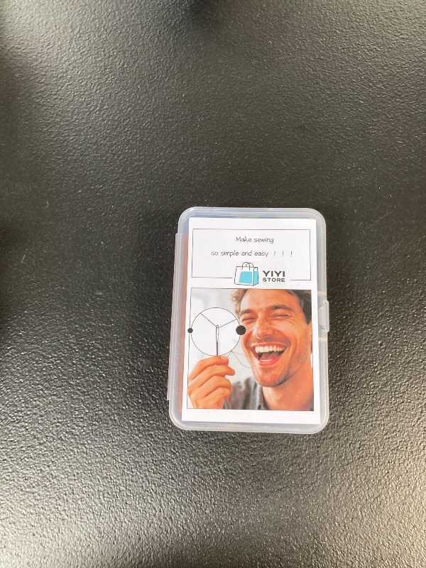 Photo 1 of 30 Pack Non Threading Sewing Needle Side Opening Sewing Needle with Wooden Needle Case+Square Storage Box+Black/White Threads Used for Sewing Clothes, Embroidery, etc(6 Mixed Sizes)