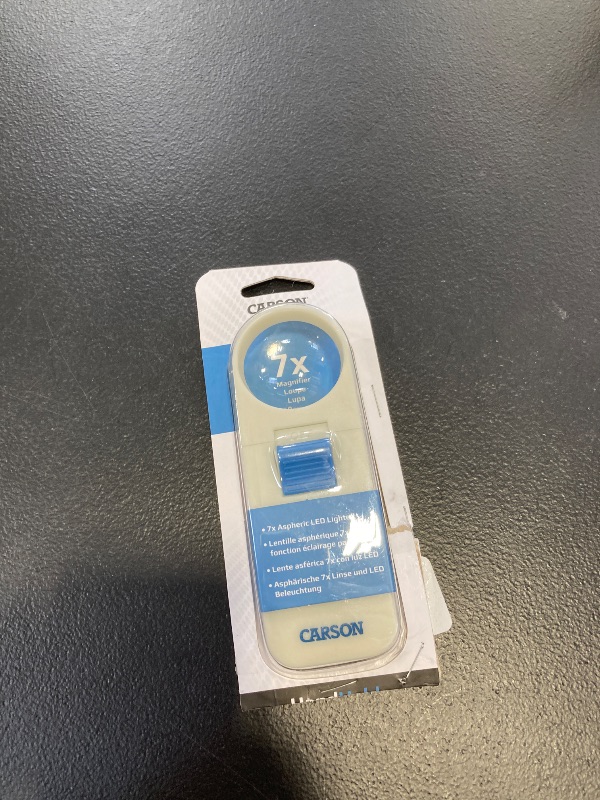 Photo 1 of Carson Illuminated Hand Held 7x LED Lighted Aspheric Magnifier with 1.5'' Lens Diameter (SV-70),White (Pack of 1)