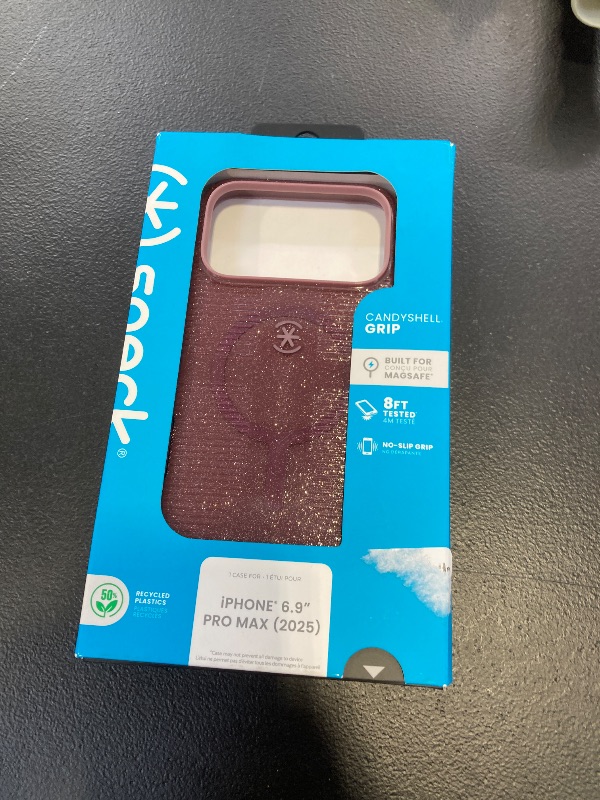 Photo 1 of Speck CANDYSHELL Grip +MS Case for iPhone 17 Pro Max - Plumberry Glitter | Slim Protective Grip | Drop Protection | MagSafe Compatible