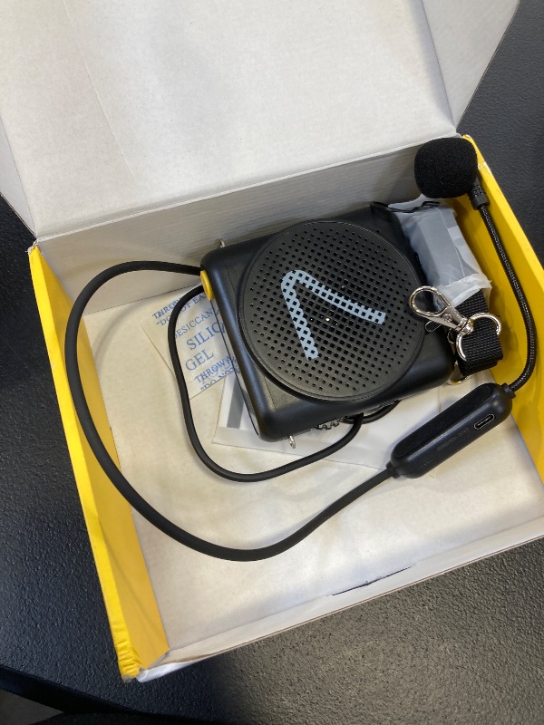 Photo 1 of 7RYMS WA1 Wireless Voice Amplifier with Headset Microphone for Teachers, Personal Power Amplifier with Noise Canceling, 164ft Range, 23H Working, Microphone Speaker for Teaching, Speech, Yoga(Black)
