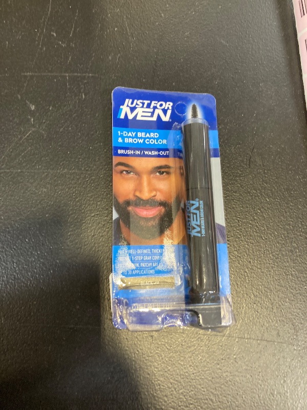 Photo 1 of Just for Men 1-Day Beard & Brow Color, Temporary Color for Beard and Eyebrows, For a Fuller, Well-Defined Look, Up to 30 Applications, Black