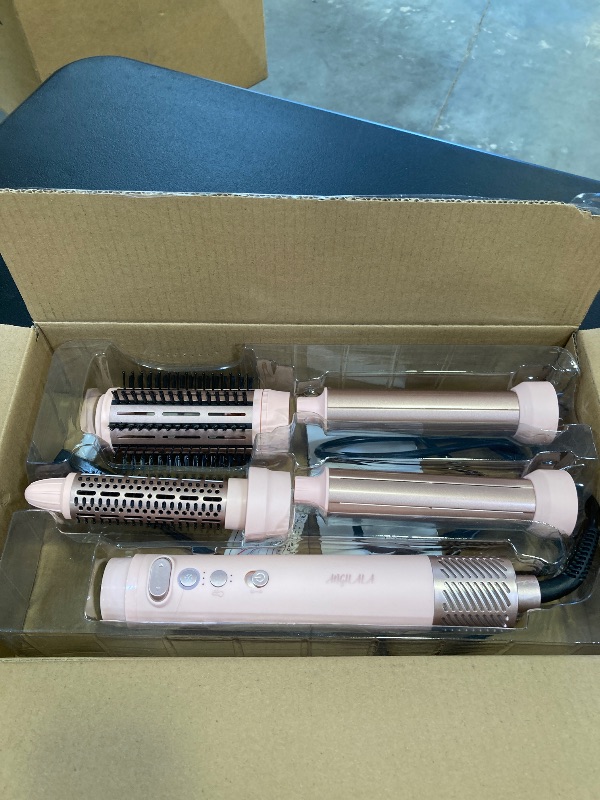 Photo 1 of ANGILALA Rotating Hair Dryer Blow Brush, Multi Hot Air Styler Wrap, 105,000 RPM High-Speed Volumizing Spinning Blow Dryer Brush with Auto Curlers, Dry & Smooth & Curl & Volumize All in One