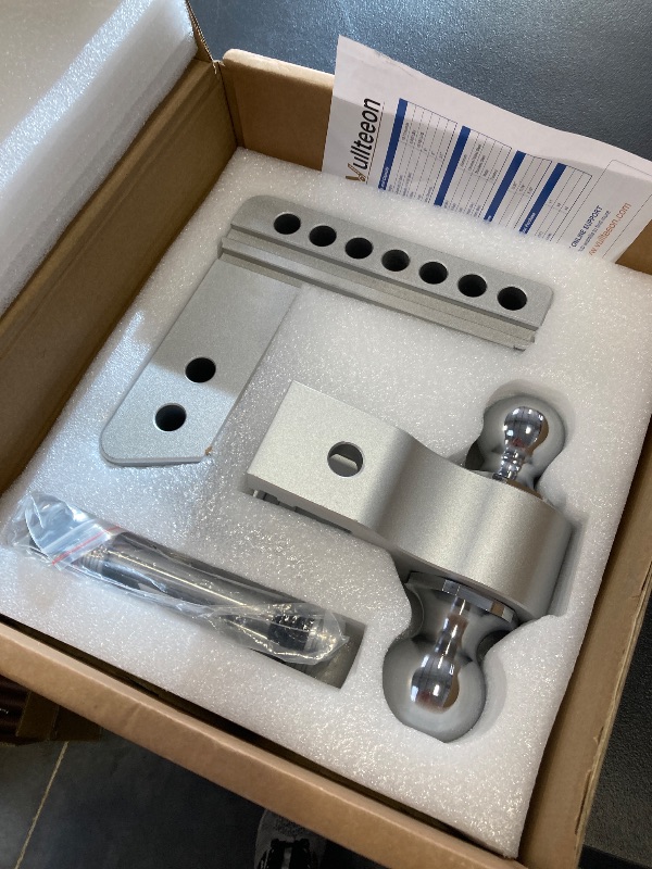 Photo 1 of 2026 Vullteeon Drop Hitch 2.5 Inch Receiver, 6 Inch Adjustable Trailer Hitch, 2 Innovative Mechanical Locking Pins, 18,500 LBS GTW, (2" & 2-5/16") Chrome Steels Balls, Class 5 Aluminum Tow Hitches