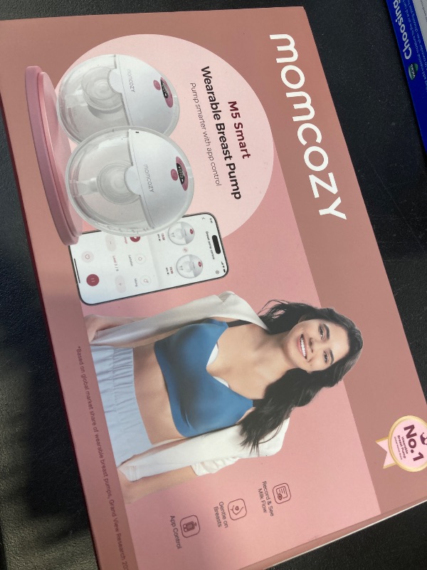 Photo 1 of Momcozy M5 Smart APP Controlled Wearable Breast Pump, Hands-Free Wireless Electric Pump, 3 Modes 9 Suction Levels, BPA-Free, Portable Lightweight, 24mm Flange, 2-Pack Cozy Red