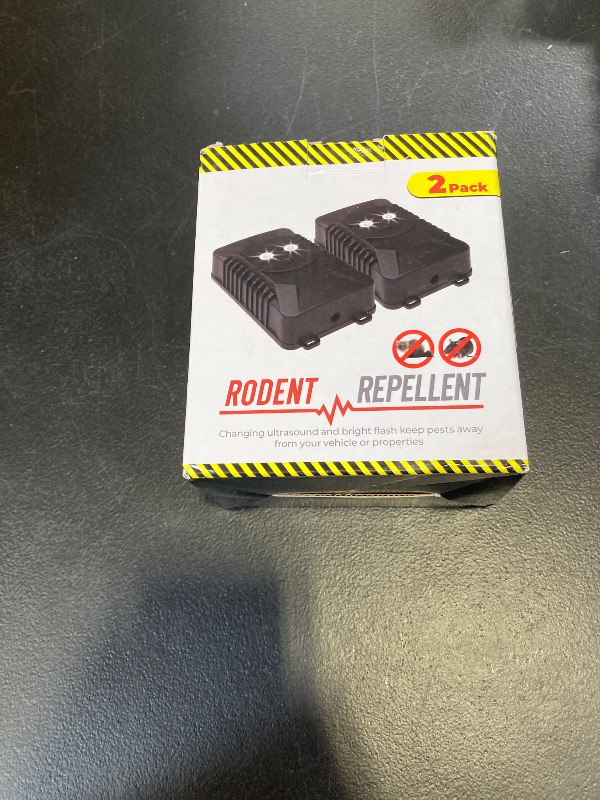 Photo 1 of Tirgo 2PCS Car Rodent Repeller Under Hood, Ultrasonic Plug-in Mouse Repellent with Strobe Light, Battery Powered Keep Mice Out of Cars Engines, Indoor, Outdoor, Garage, Hoom (Cat)