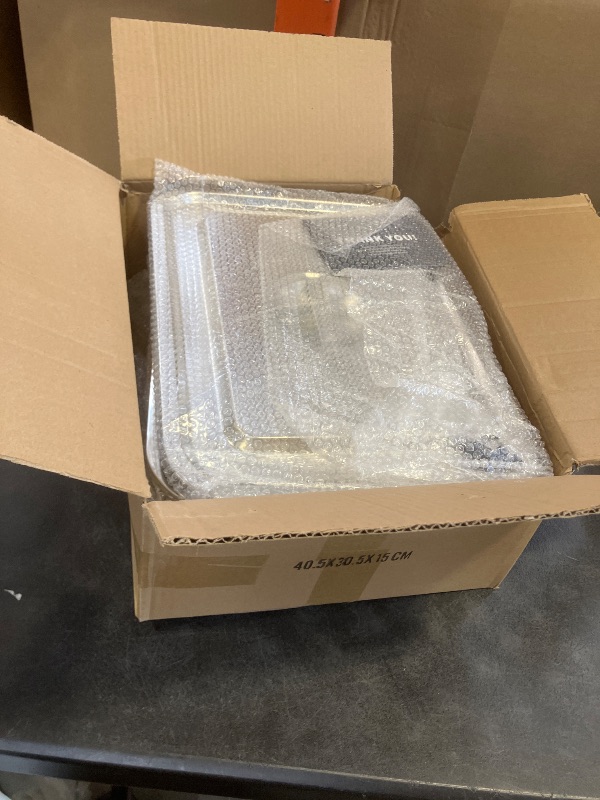 Photo 1 of Roasting Pan with Rack and Lid, 4" Extra Deep Stainless Steel Turkey Roaster, 11.5 x 15.5 Inch Large Broiler Pan for Oven (L, 2 Pack)