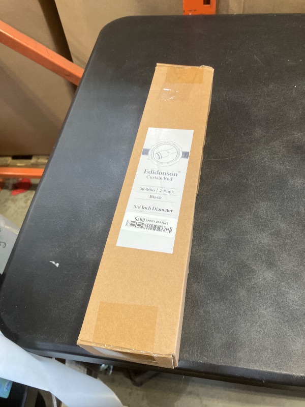 Photo 1 of 5/8” Diameter Curtain Rods 30-90 Inch, for 30-84 Inch Windows, Adjustable Splicing Black Curtain Rods for Windows with Brackets, Window Rod Long Small Curtains Rod, 2 Pack