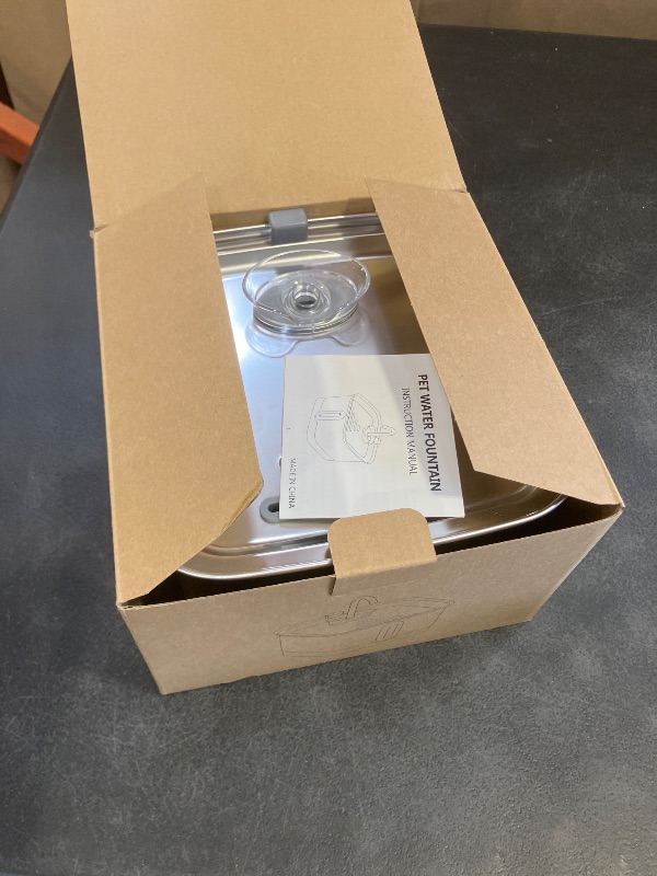 Photo 1 of SEIRMEP Stainless Steel Cat Water Fountain, 101oz/3L Automatic Pet Water Fountain, Dog Water Fountain with Replacement Filters for Cats, Small Dogs (4 Filters and 4 Sponges)