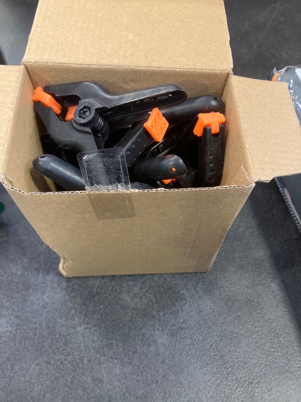 Photo 1 of 12 Pack Plastic Spring Clamps, 3.5inch Small Heavy Duty Clips for Crafts, Backdrop Stand, Woodworking, Photography Studios (Black)