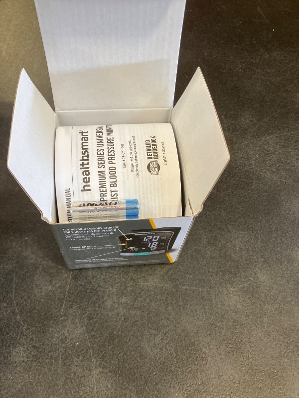 Photo 1 of HealthSmart Digital Premium Wrist Blood Pressure Monitor with Cuff That Measures Pulse Heartbeat and High or Low BP, 120 Reading Memory Stores Up to 60 Readings for 2 Users