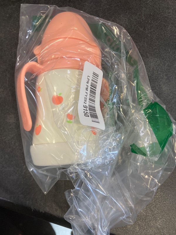 Photo 1 of GROSMIMI Insulated 316 Stainless Steel Spill Proof Straw Cup, Water bottle with Flip Top for Toddlers, BPA Free (peach flower, 6oz)