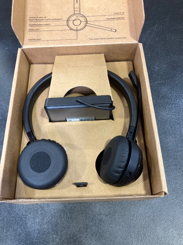 Photo 1 of Jabra Evolve 65 TE (Third Edition) Wireless Dual-Ear Headphones w/Charging Stand - Noise-Canceling Mic, 16 hr Battery Life, Dual Connectivity, MS Teams Certified, Supports Other Platforms, Black