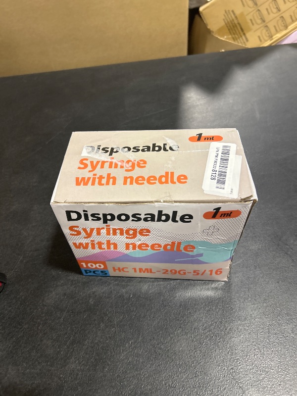 Photo 1 of 1ML Syringe, Lab Supplies Syringes 29G 5/16 Inch, Individually Wrapped, Pack of 100