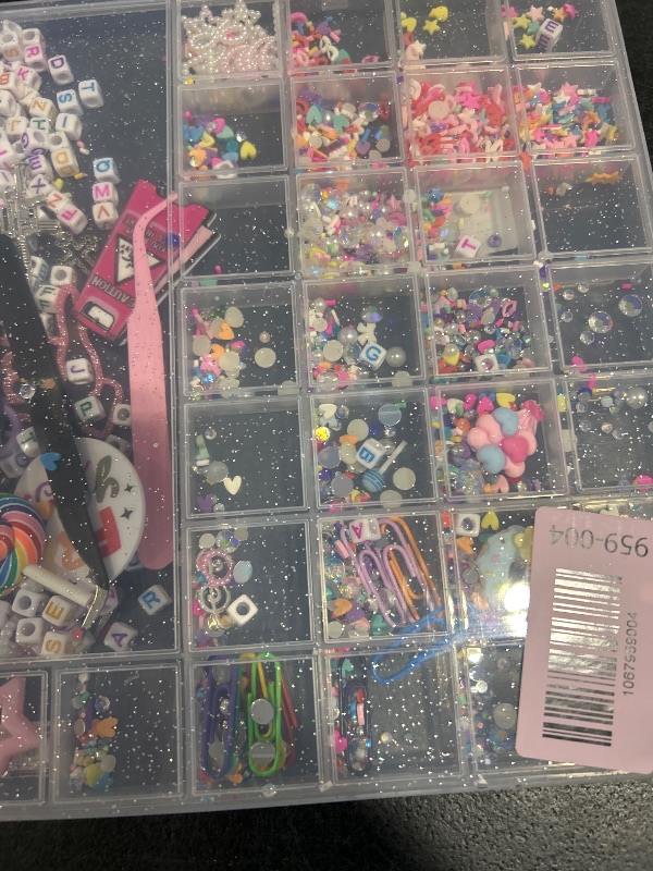 Photo 1 of Molirex 435 Pcs Junk Case Charms Kit, DIY Junk Phone Case Charms with Bows, Star, Love, Candy, Letters, Rhinestones, Cute Charm for Personalization