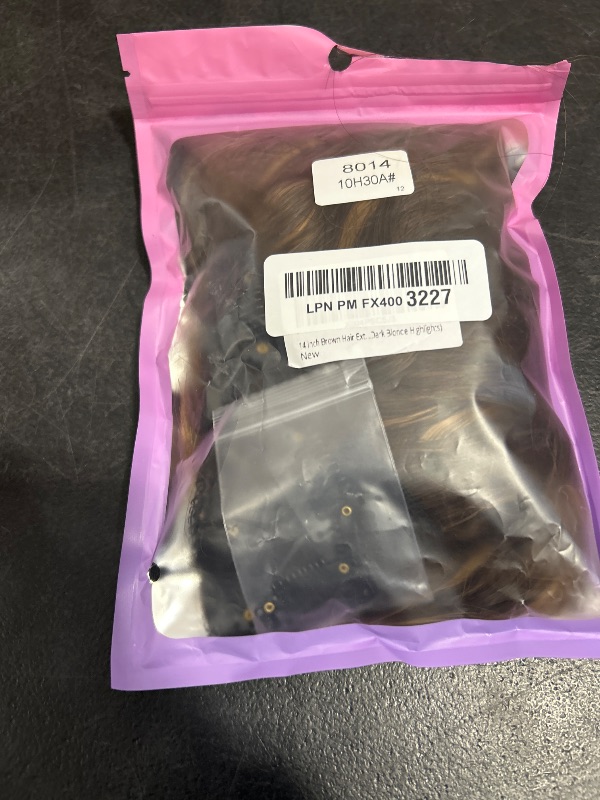 Photo 1 of 14 Inch Brown Hair Extensions - Wavy Synthetic Clip in Hair Extensions For Women And Girls (Color:Chestnut Brown with Dark Blonde Highlights)