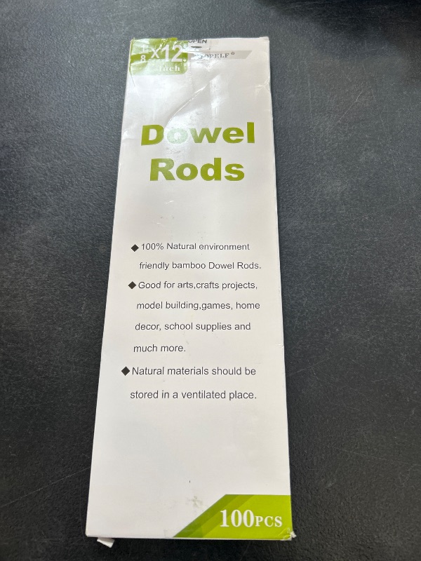 Photo 1 of HOPELF 100PCS Dowel Rods - 1/8 x 12 Inch Bamboo Sticks - for Crafts, Cake Dowels and DIYers
