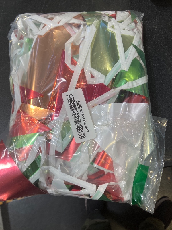 Photo 1 of 40M/130FT White Green Red Triangle Pennant Banner Flag Metallic Fabric Bunting Garland for Christmas Italy Mexican Birthday Baby Shower Wedding Banners,New Years Winter Decor Ouruola