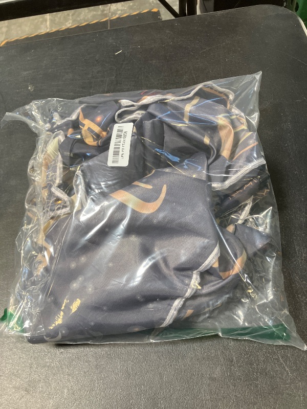 Photo 1 of Preboun 3 Pcs Ramadan Mubarak Hanging Banner LED Eid Mubarak Decoration Set 71 x 35.4/11.8 Inch Lighted Black and Gold Moon Lantern Backdrop and Porch Sign Ramadan Mubarak Decoration Outside Outdoor