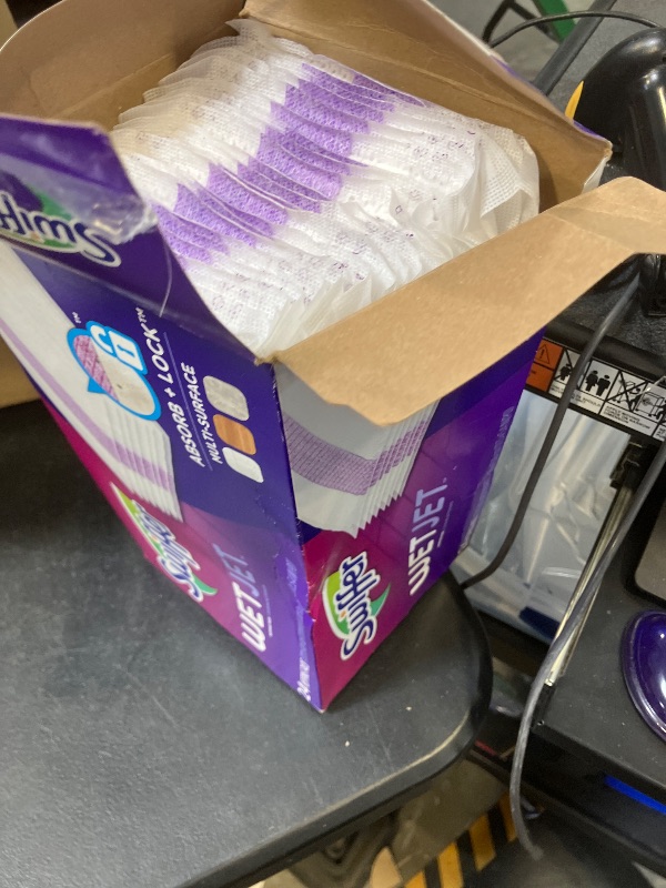 Photo 1 of Swiffer WetJet Hardwood Floor Cleaner Spray Mop Pad Refill, Bathroom Cleaning Supplies, Hardwood Floor Cleaner, Multi Surface, 24 Count