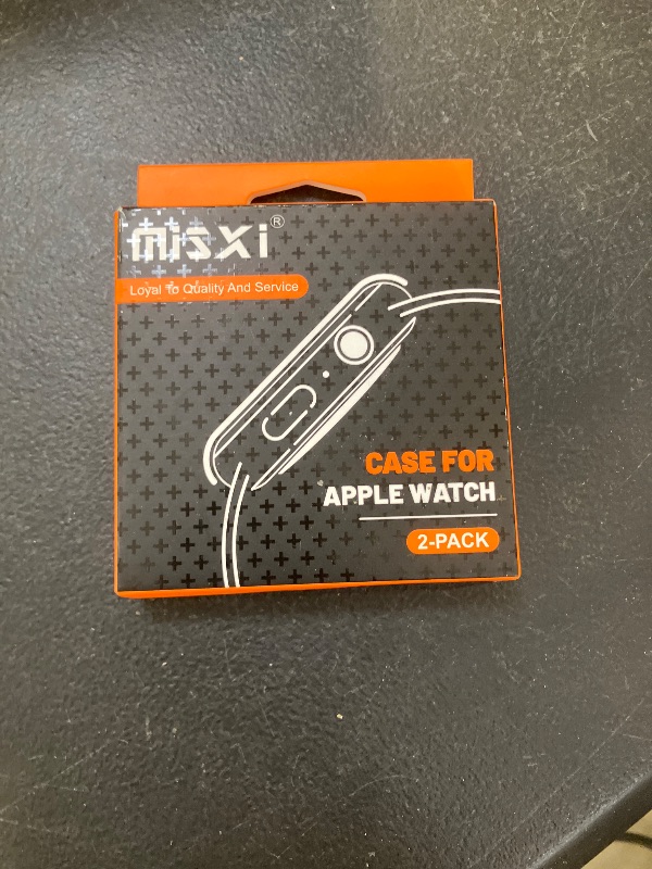 Photo 1 of Misxi 2 Pack Hard PC Case with Tempered Glass Screen Protector Compatible with Apple Watch Series 9 (2023) Series 8 Series 7 45mm, Ultra-Thin Scratch Resistant Cover for iWatch S9/S8/S7, Black