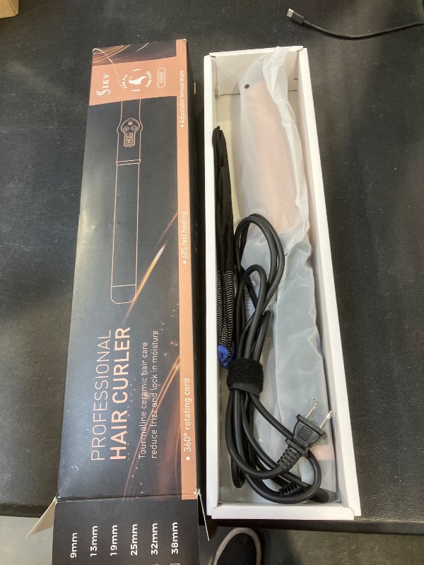 Photo 1 of 1 1/2 Inch Large Curling Wand for Long Hair, 1.5 Inch Dual Voltage Hair Curling Iron Wand Ceramic Extra Long Barrel,10 Adjustable Temp